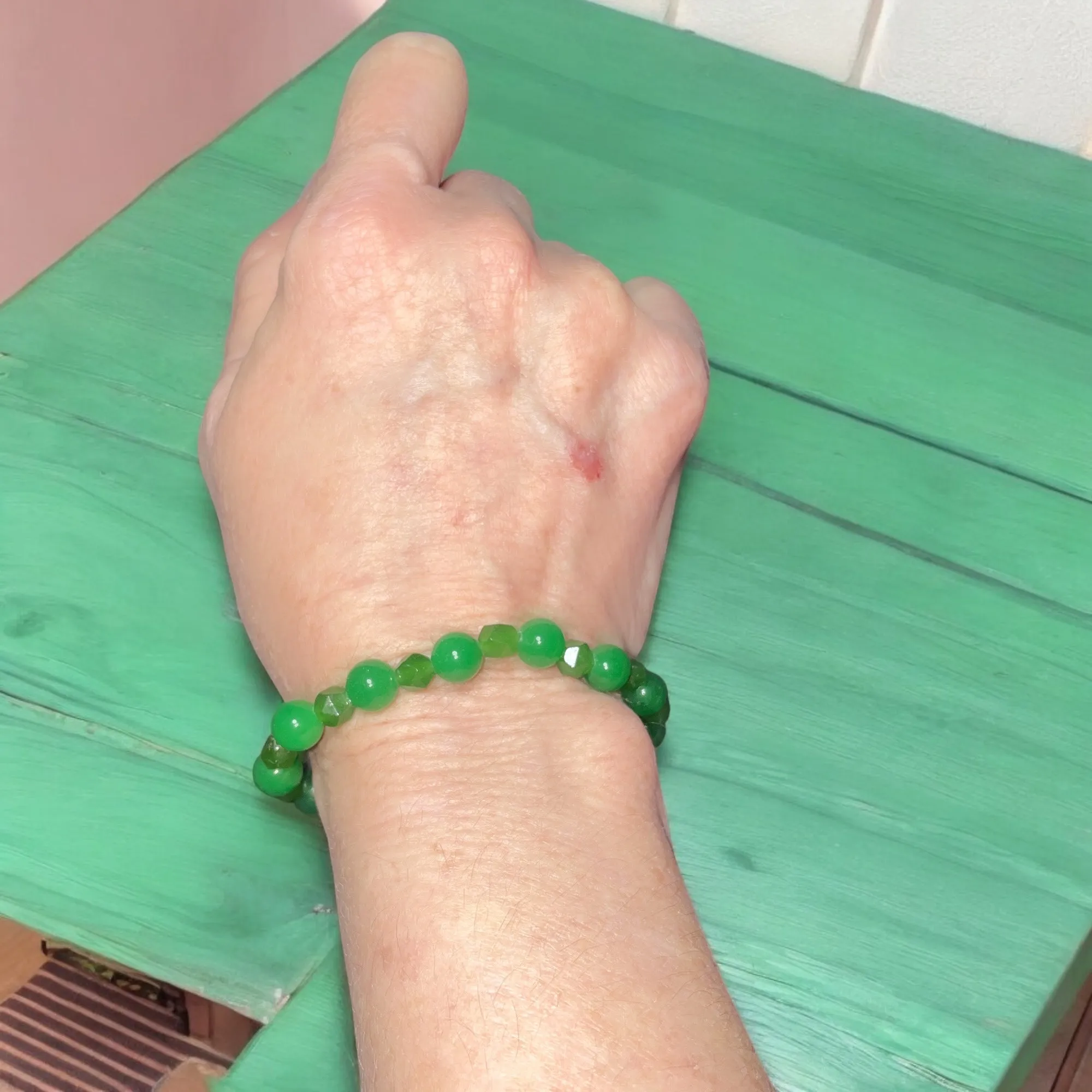 Jade Stretch Beaded Bracelet