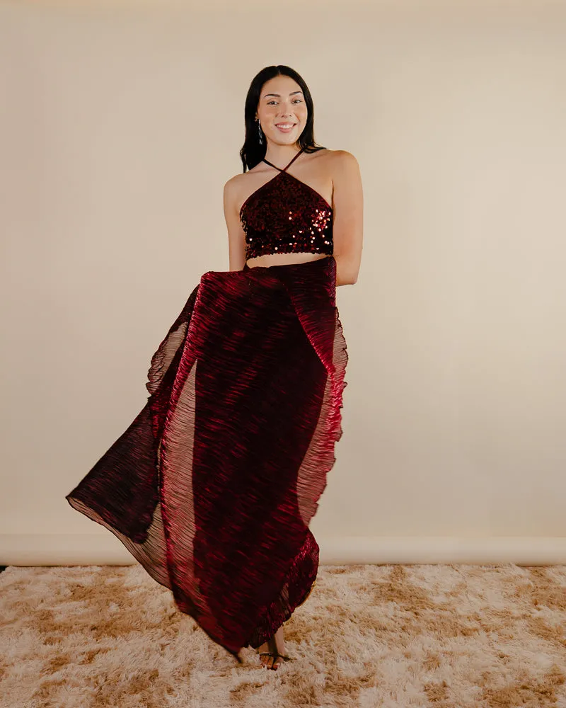 Jahan saree - Indian Maroon Saree Dress