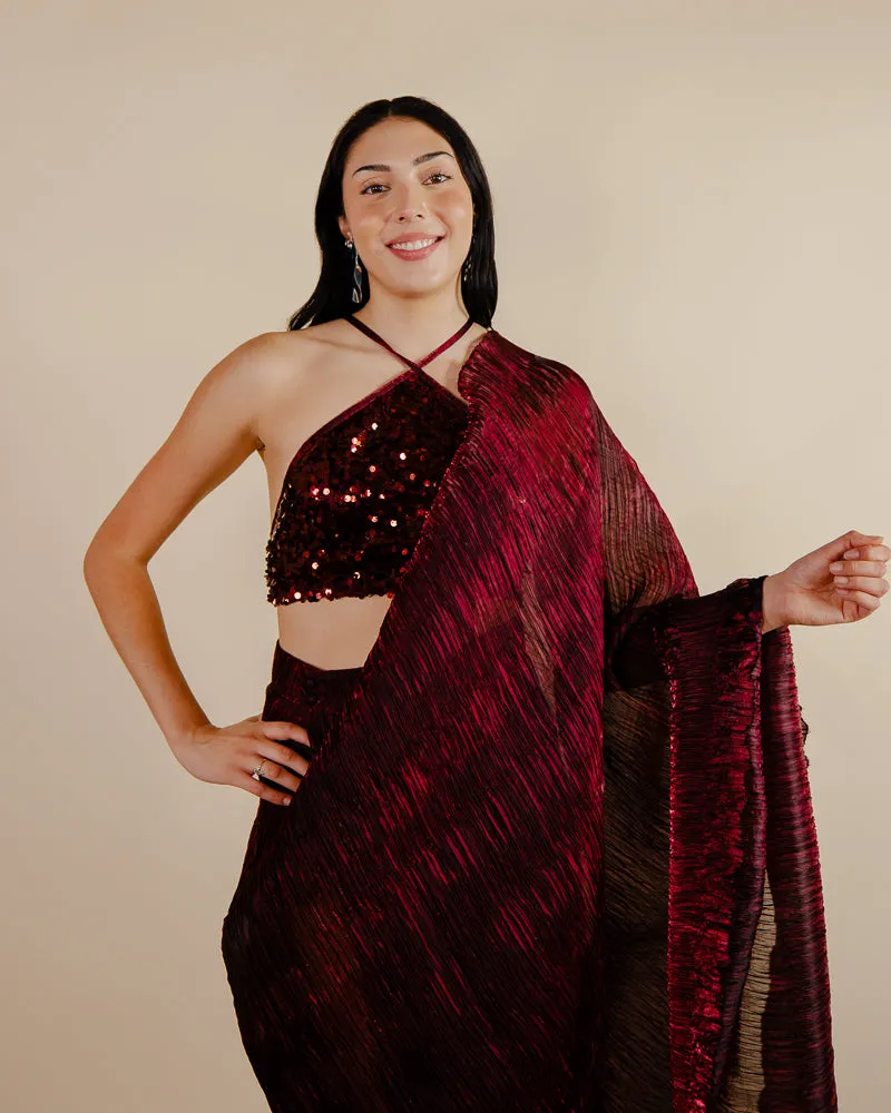 Jahan saree - Indian Maroon Saree Dress