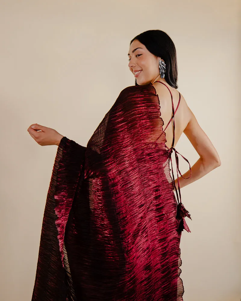 Jahan saree - Indian Maroon Saree Dress