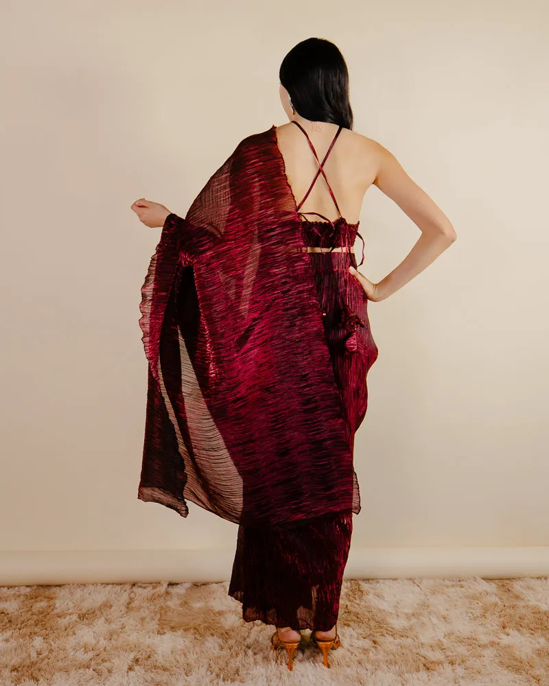Jahan saree - Indian Maroon Saree Dress