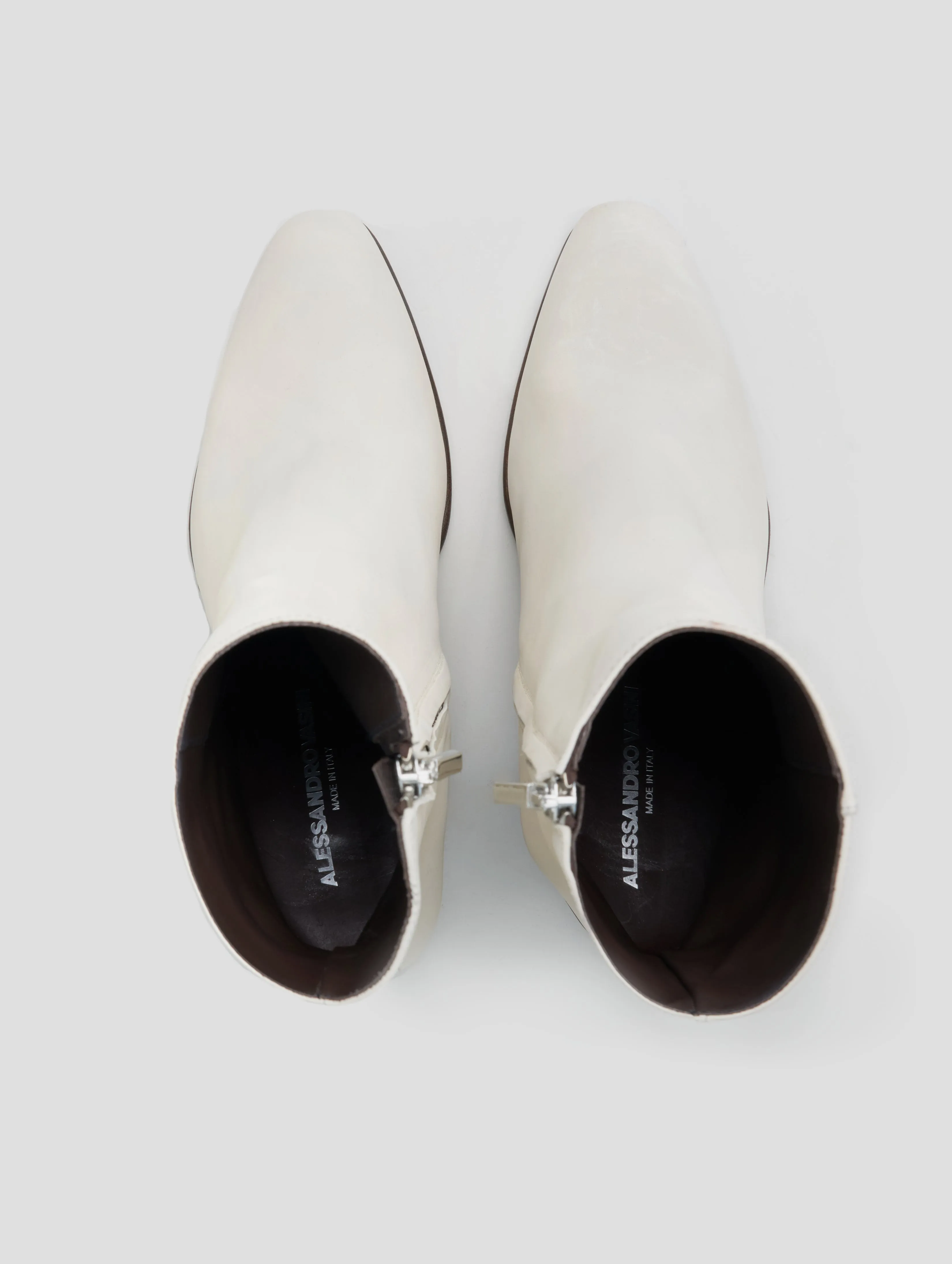 JANIS 80MM ANKLE BOOT IN IVORY CALFSKIN - Woman