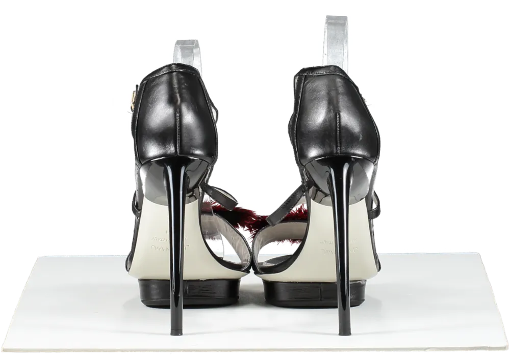 Jason Wu Black Esme Feather Sandal UK 8 EU 41 👠