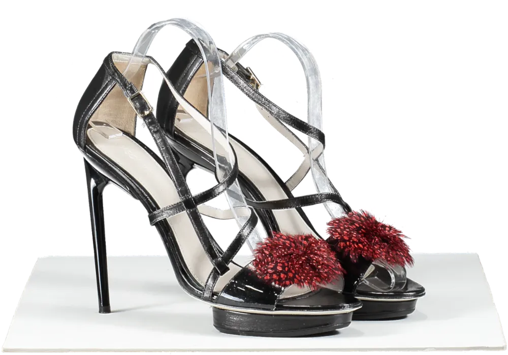 Jason Wu Black Esme Feather Sandal UK 8 EU 41 👠