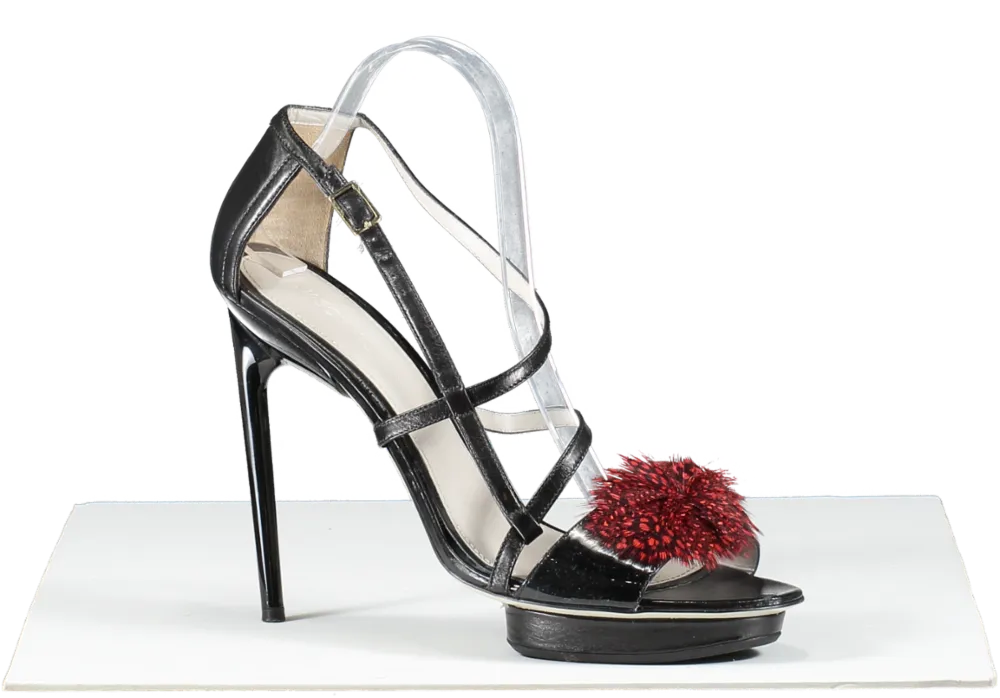 Jason Wu Black Esme Feather Sandal UK 8 EU 41 👠