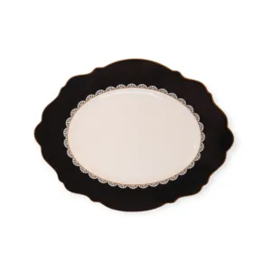 Jenna Clifford  Black Rose Oval Platter 27cm JC-7242