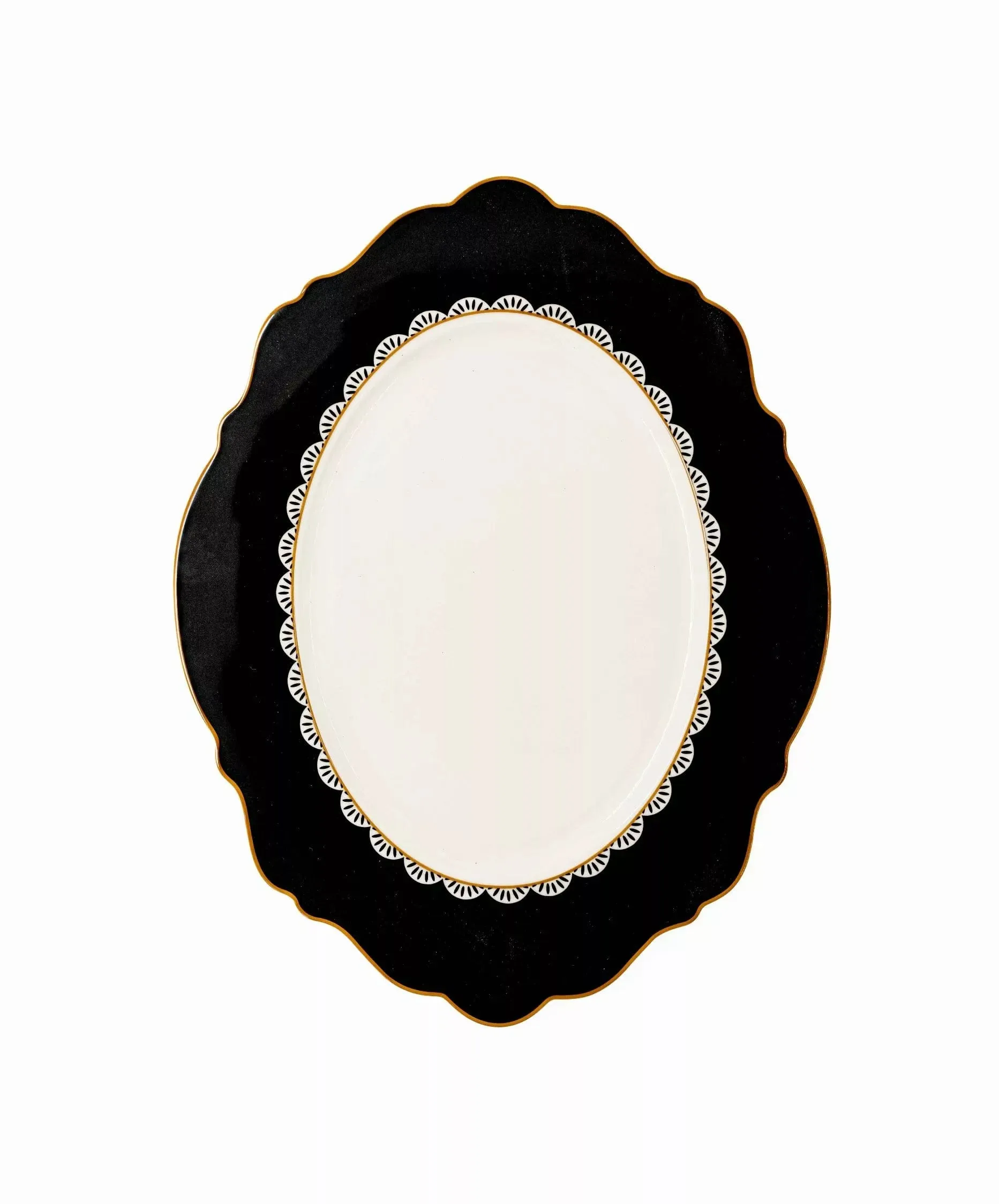 Jenna Clifford  Black Rose Oval Platter 27cm JC-7242