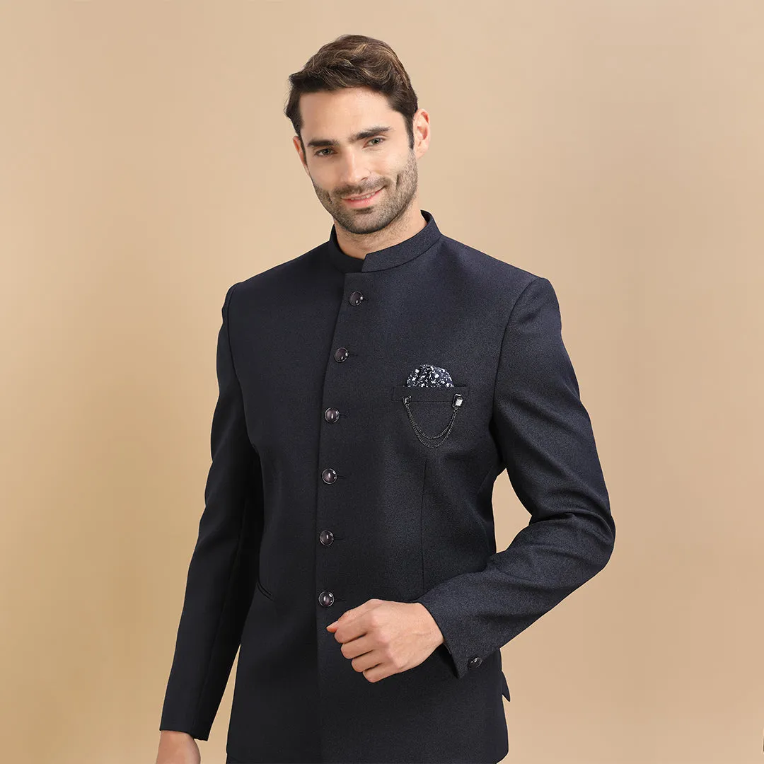 Jet Black Jodhpuri Suit for Men