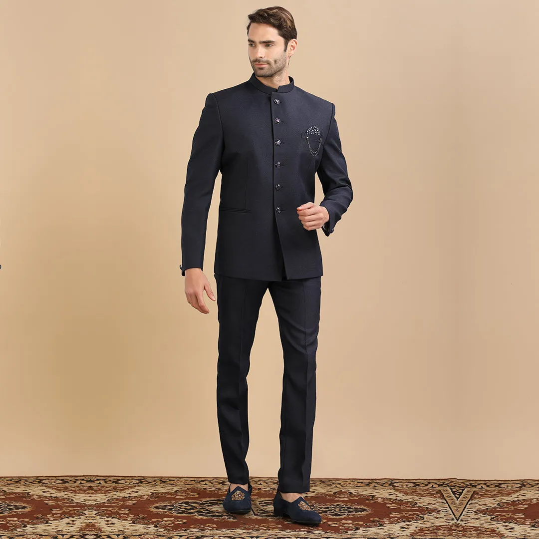 Jet Black Jodhpuri Suit for Men