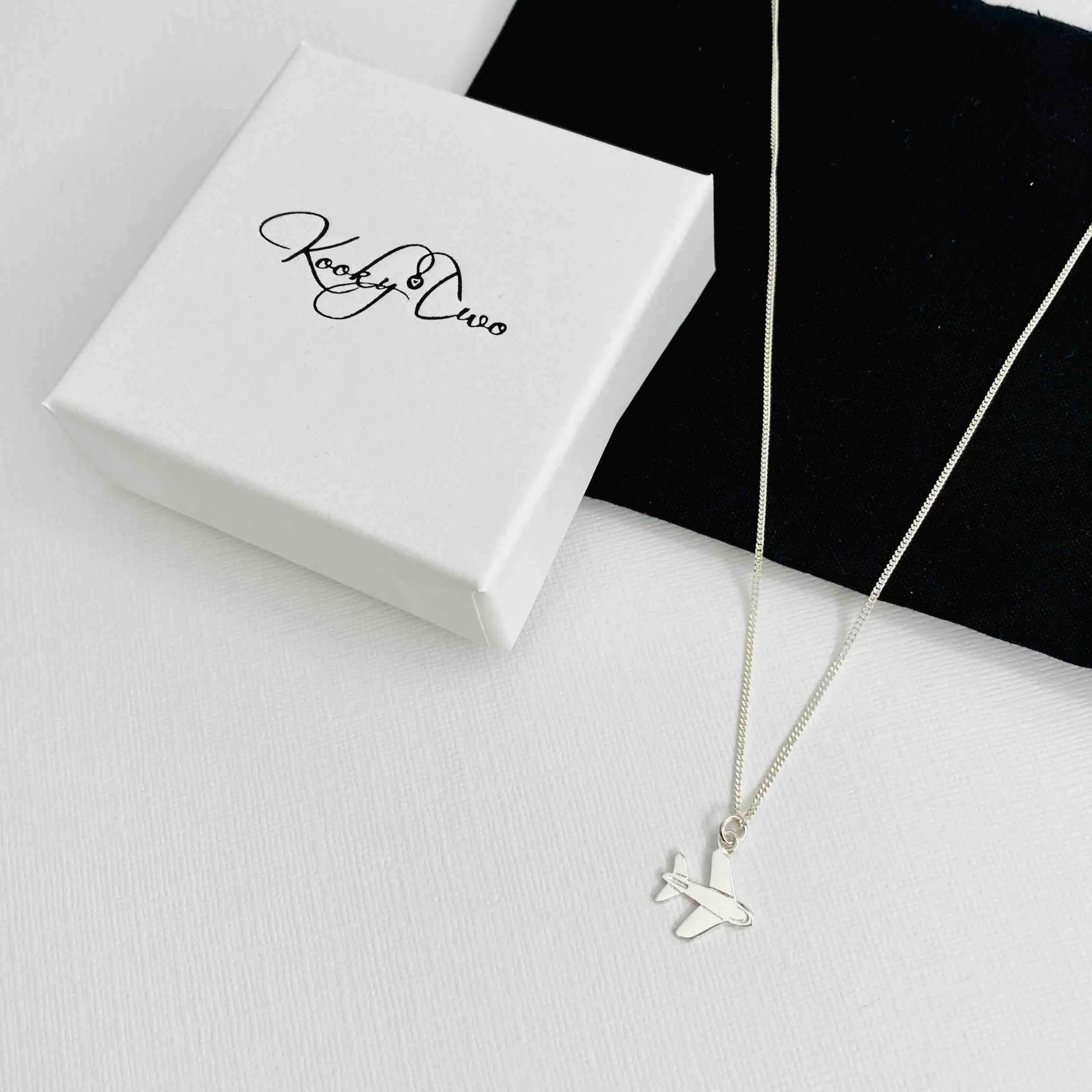 JET | Silver Aeroplane Necklace