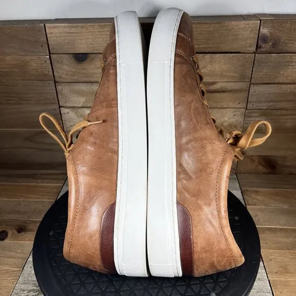 Johnston &amp; Murphy Banks Mens Size 13 M Tan Washed Sheepskin Lace Up Shoes