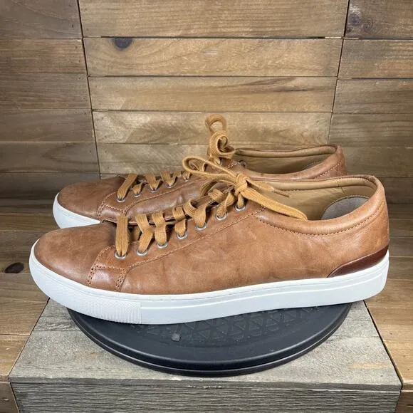 Johnston &amp; Murphy Banks Mens Size 13 M Tan Washed Sheepskin Lace Up Shoes