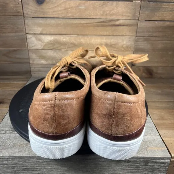 Johnston &amp; Murphy Banks Mens Size 13 M Tan Washed Sheepskin Lace Up Shoes