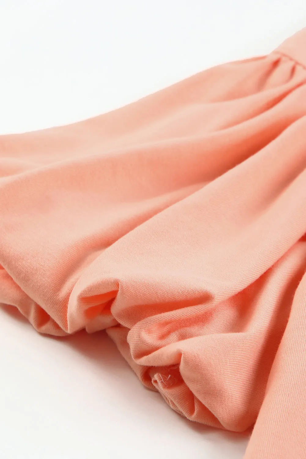 Joint Bubble Sleeve Round Neck Blouse