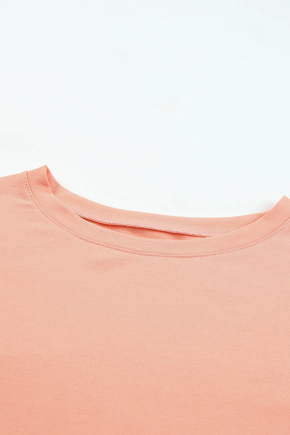 Joint Bubble Sleeve Round Neck Blouse