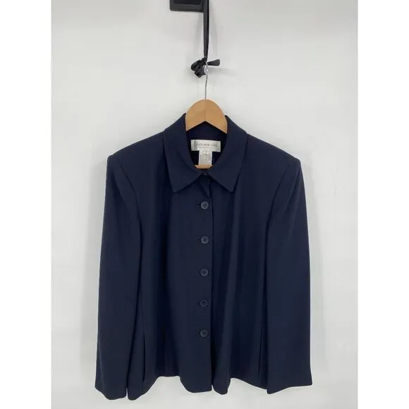 Jones New York Essentials Womens Suit Petite Size 16WP Navy Skirt Suit