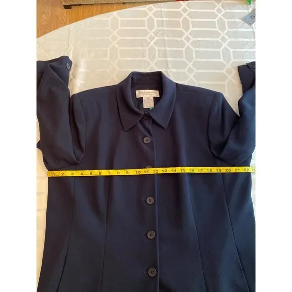 Jones New York Essentials Womens Suit Petite Size 16WP Navy Skirt Suit