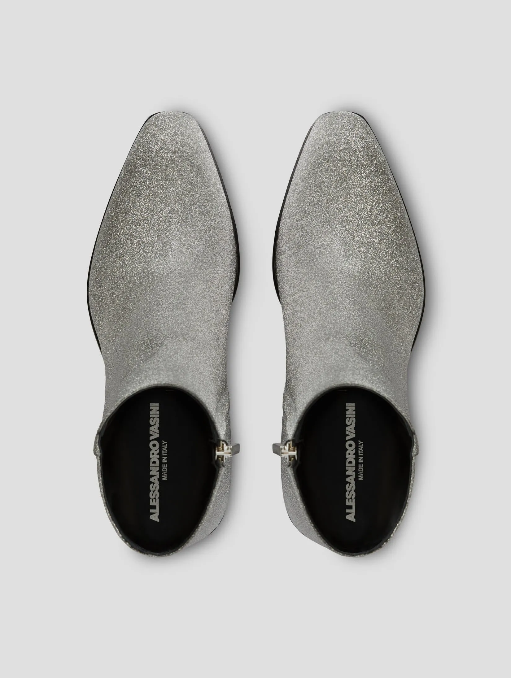 JOSHUA 100MM PLATFORM BOOT IN SILVER GLITTER