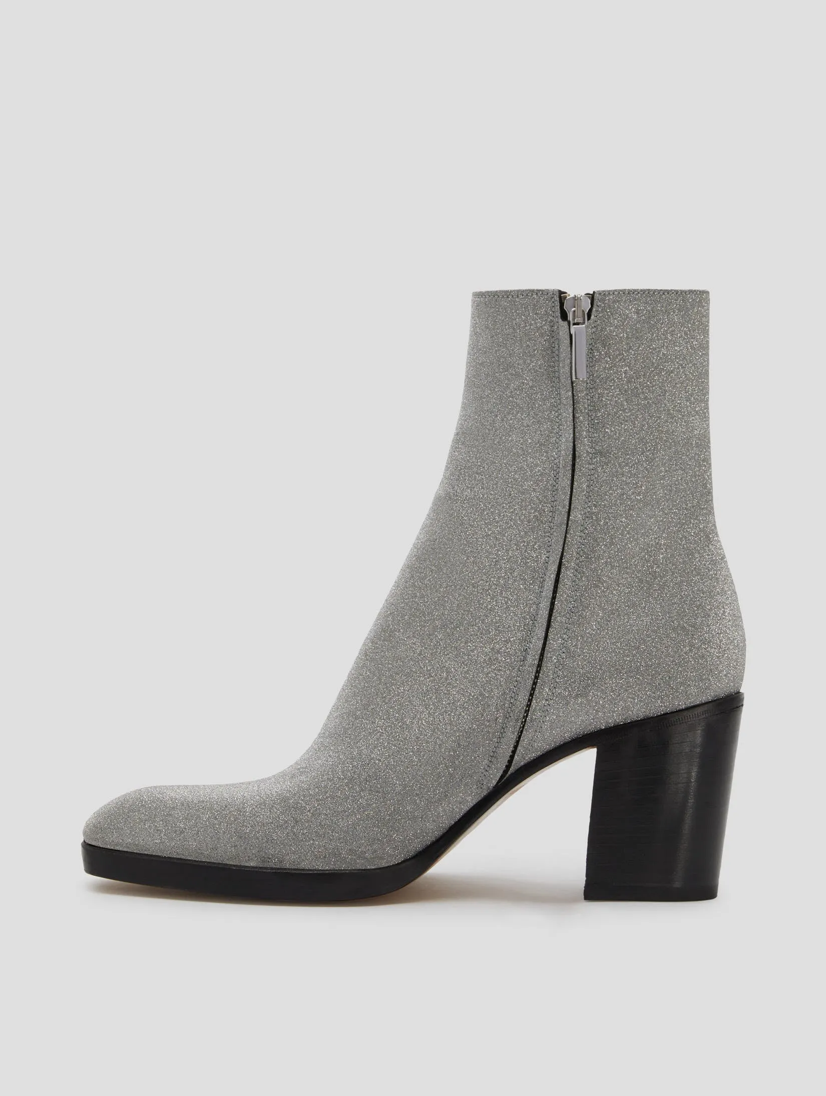 JOSHUA 100MM PLATFORM BOOT IN SILVER GLITTER