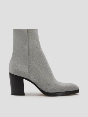 JOSHUA 100MM PLATFORM BOOT IN SILVER GLITTER