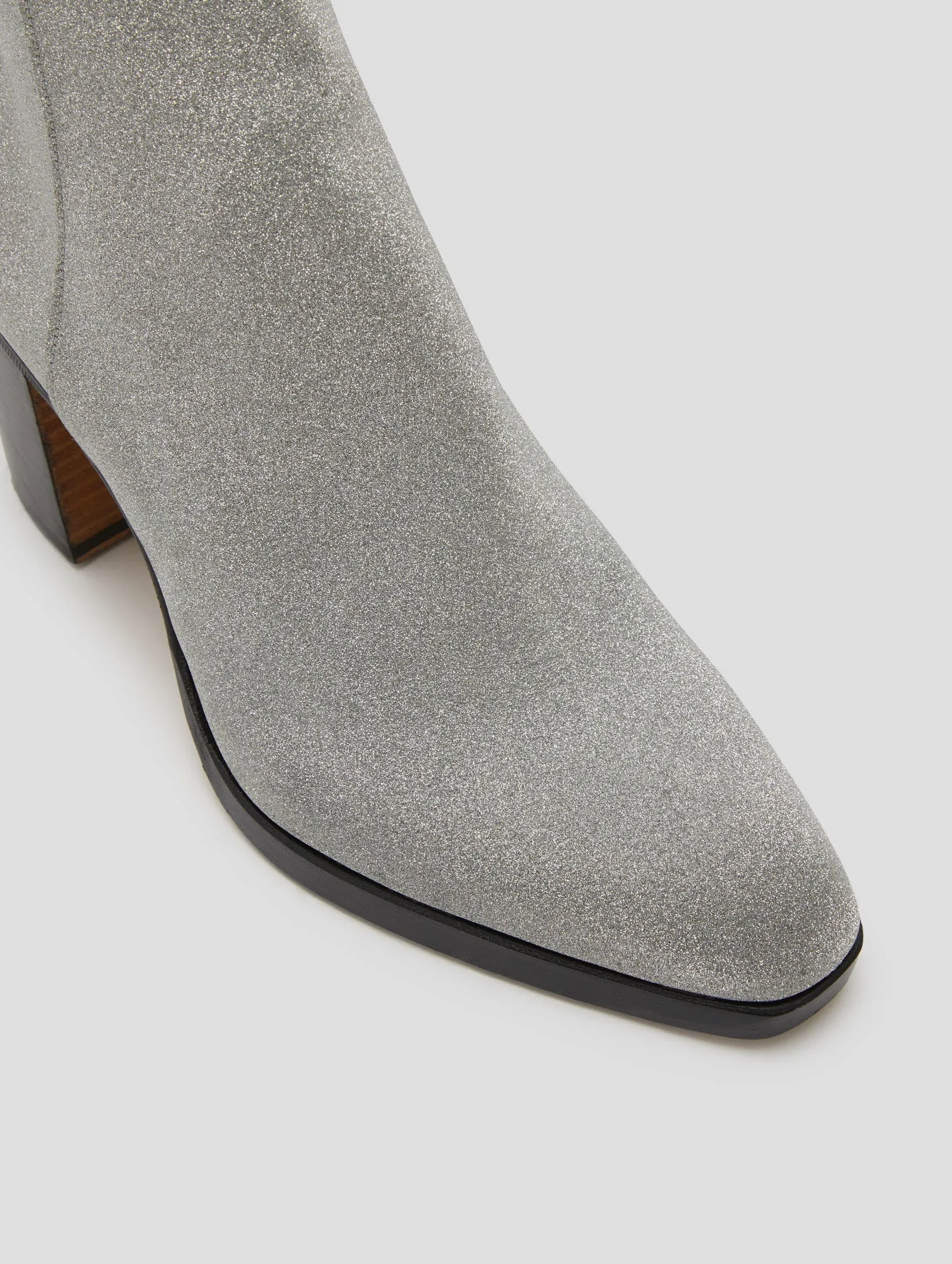 JOSHUA 100MM PLATFORM BOOT IN SILVER GLITTER