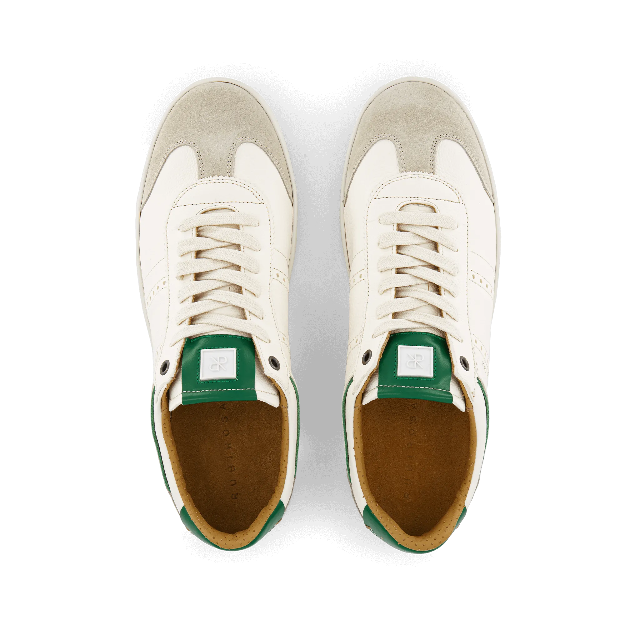 Judy Men's White/Green Leather Sneakers