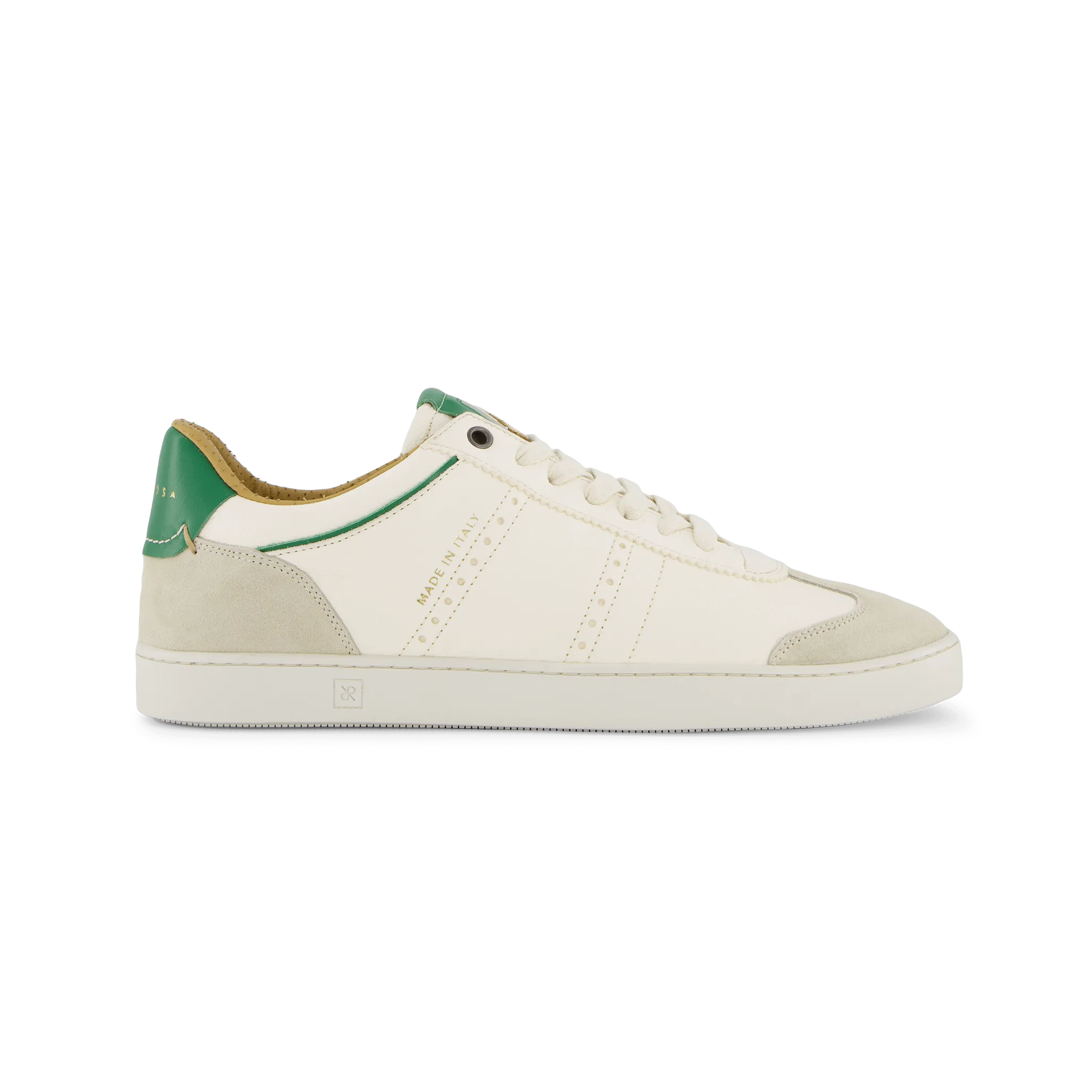 Judy Men's White/Green Leather Sneakers