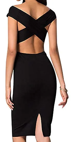 Juniors Off The Shoulder Long Back Dress With X Back