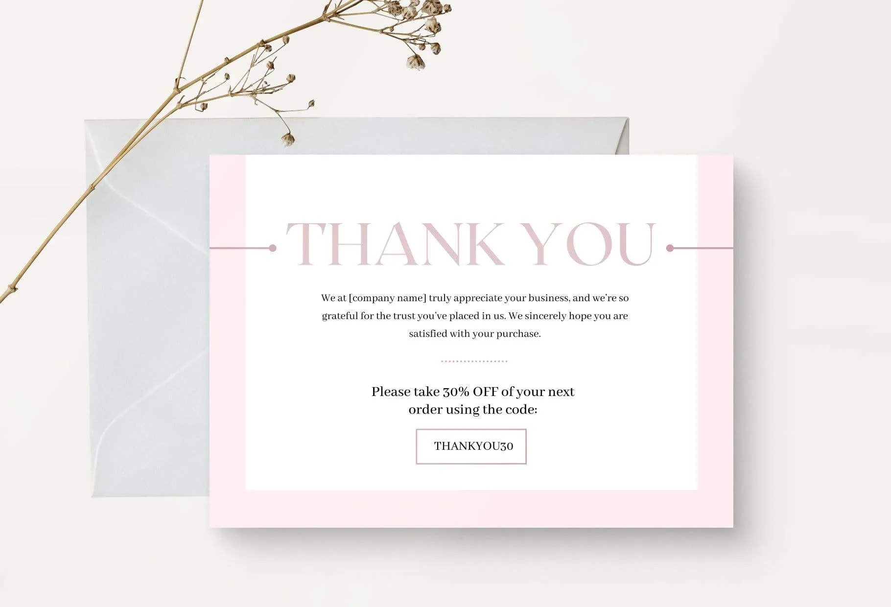 Karen Printable Thank You Card Packaging Insert Note Canva Template