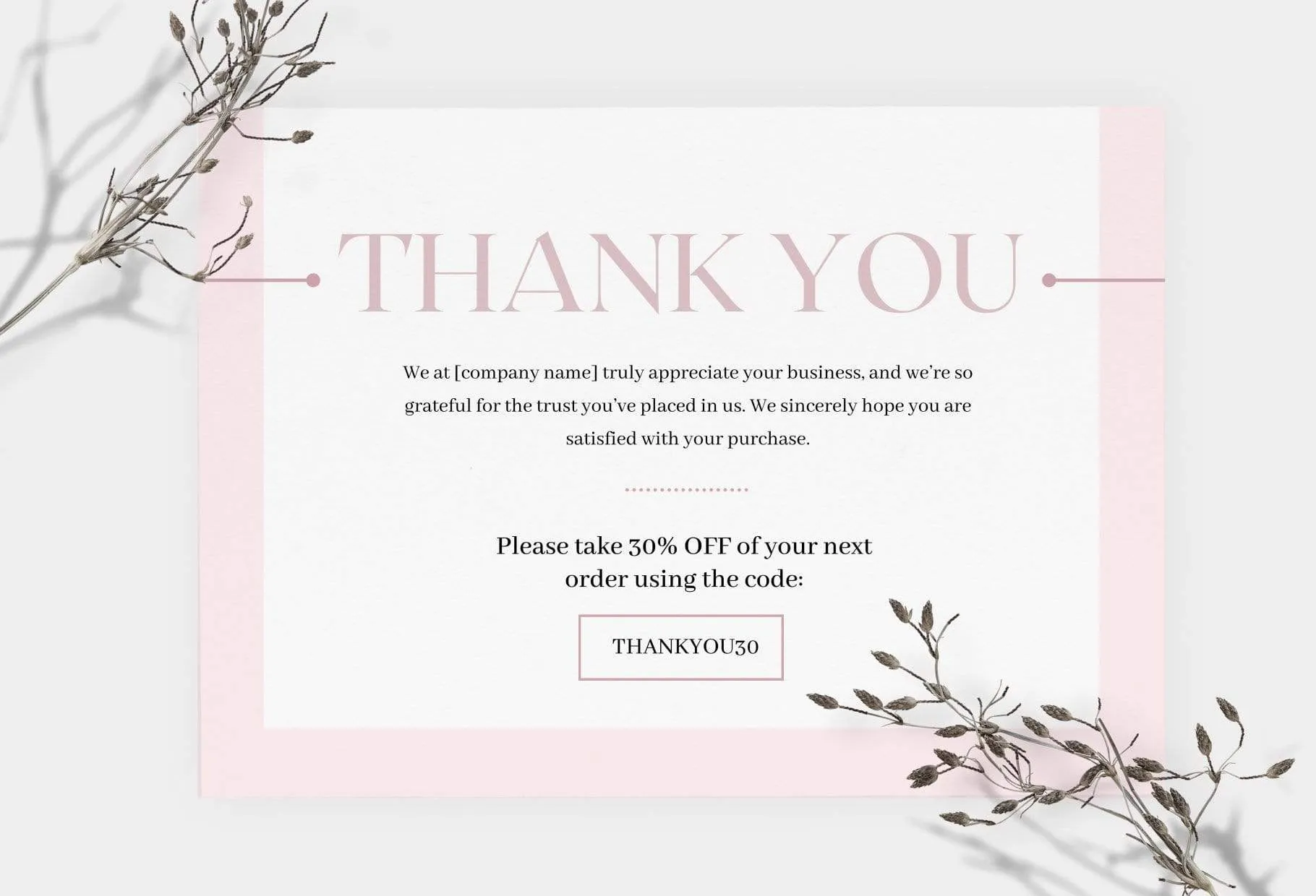 Karen Printable Thank You Card Packaging Insert Note Canva Template