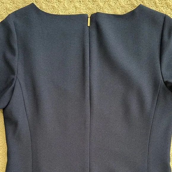 Karl Lagerfeld Paris Tulip Sleeve Midi Dress Navy Blue Size 8