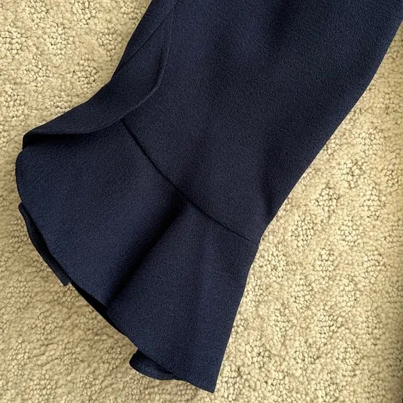 Karl Lagerfeld Paris Tulip Sleeve Midi Dress Navy Blue Size 8
