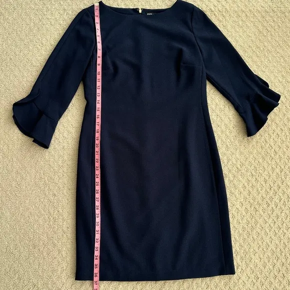 Karl Lagerfeld Paris Tulip Sleeve Midi Dress Navy Blue Size 8