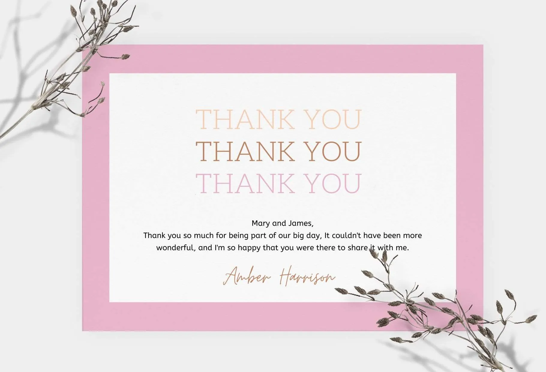 Katherine Printable Thank You Card Packaging Insert Note Canva Template