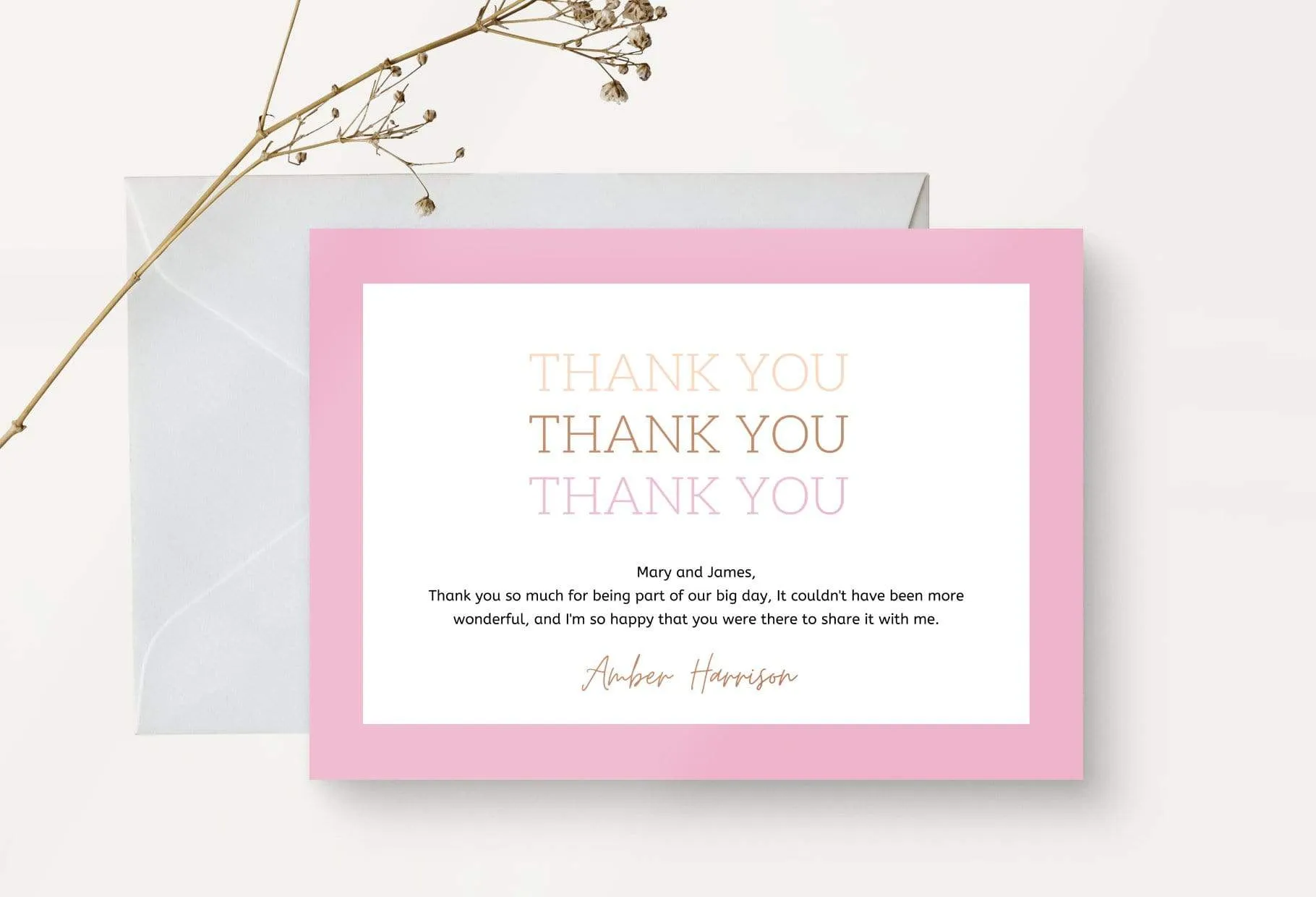 Katherine Printable Thank You Card Packaging Insert Note Canva Template