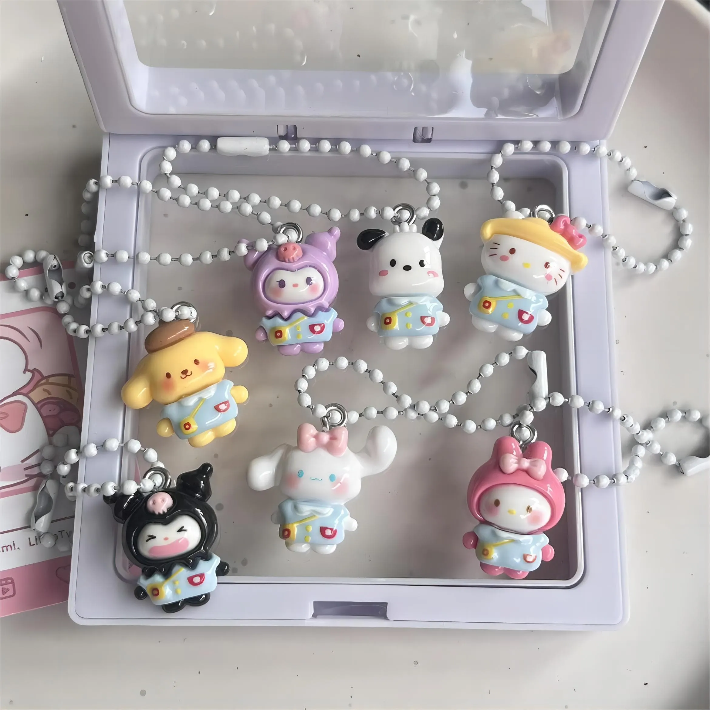 Kawaii 7 Pieces Sanrio Keychain Set