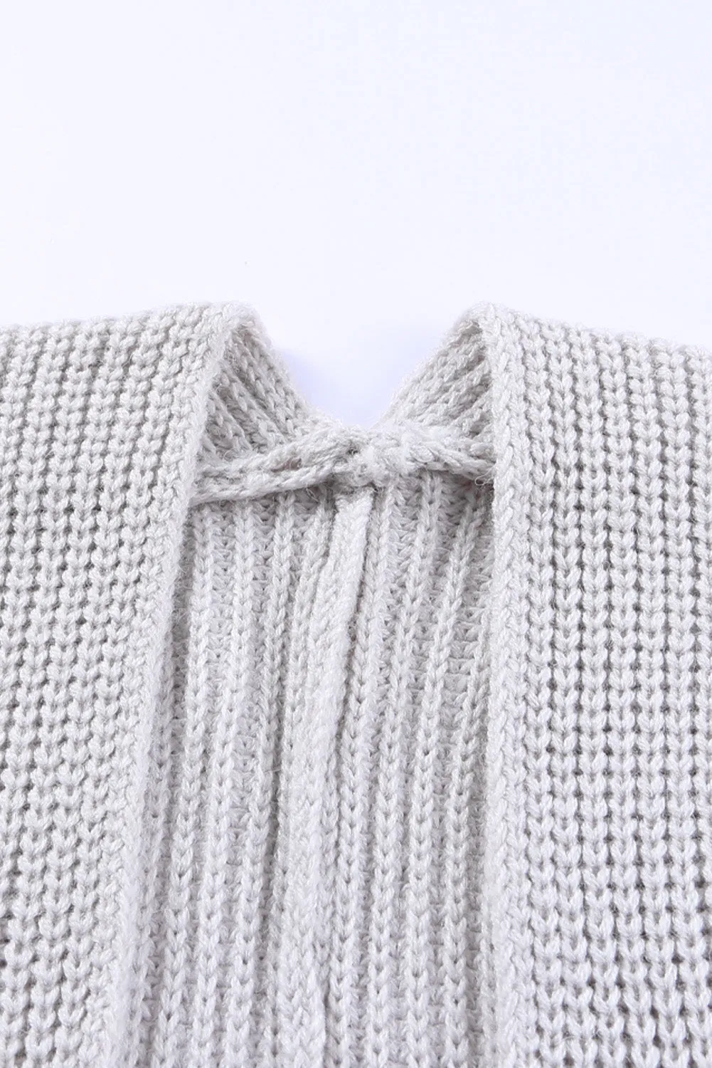 Khaki Oversized Fold Over Sleeve Sweater Cardigan