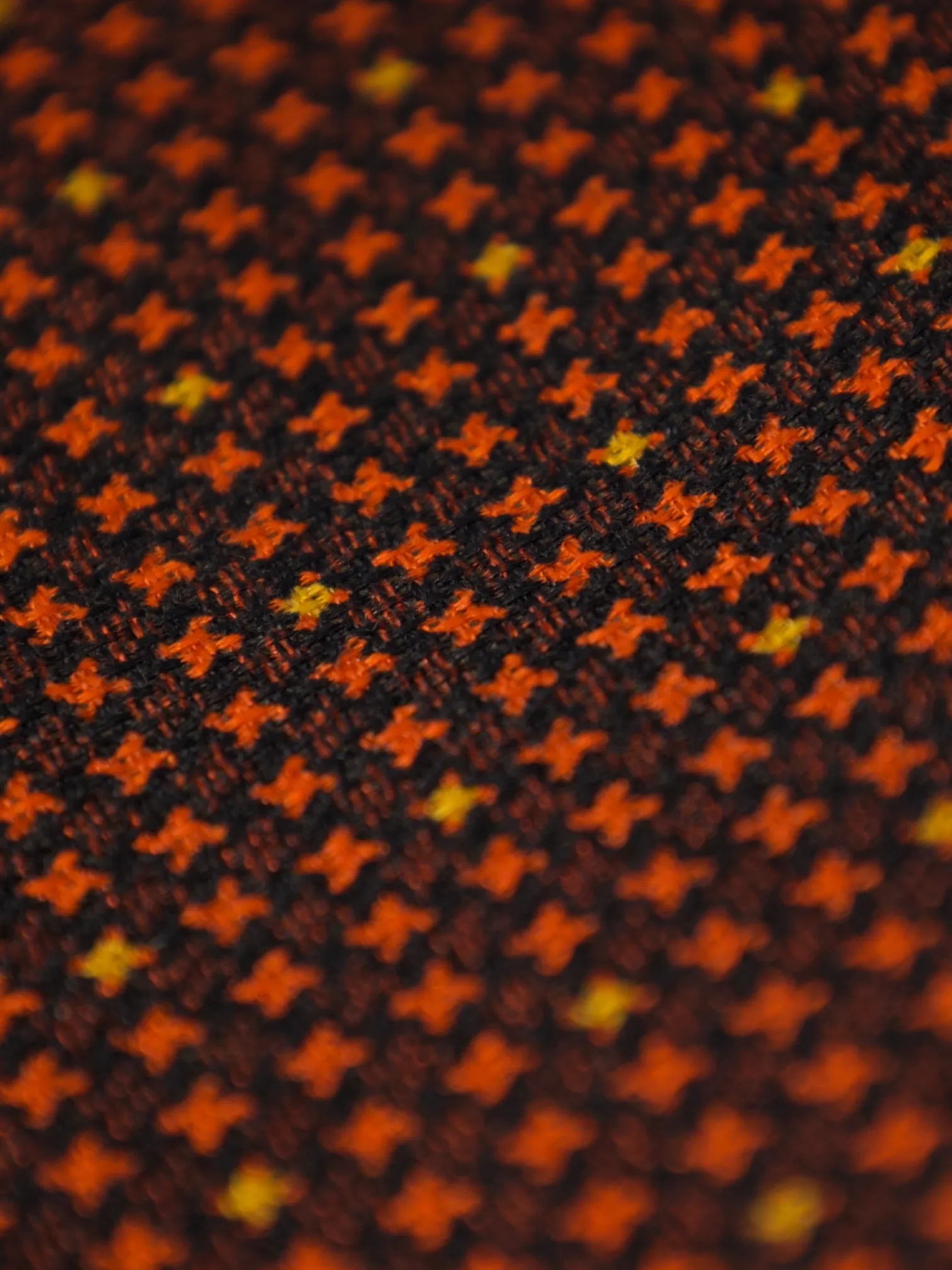 Kiton 3-Fold Brown & Orange Geometric Silk Tie
