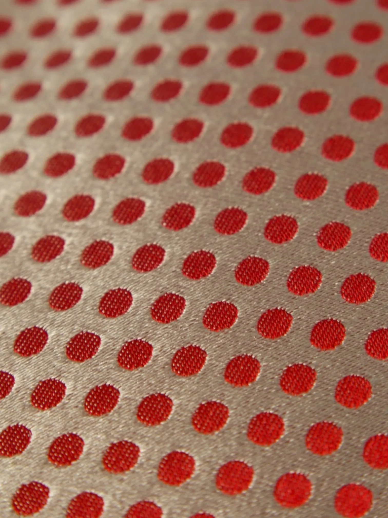 Kiton 5-Fold Grey & Red Polkadot Silk Tie
