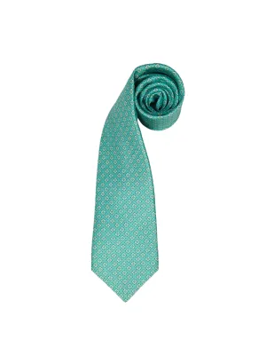 Kiton 5-Fold Mint Green Floral Silk Tie