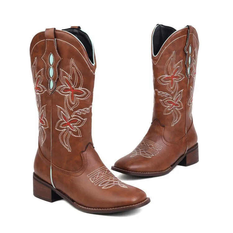 Knee High Boots For Women Square Toe Luxury Designer Shoes