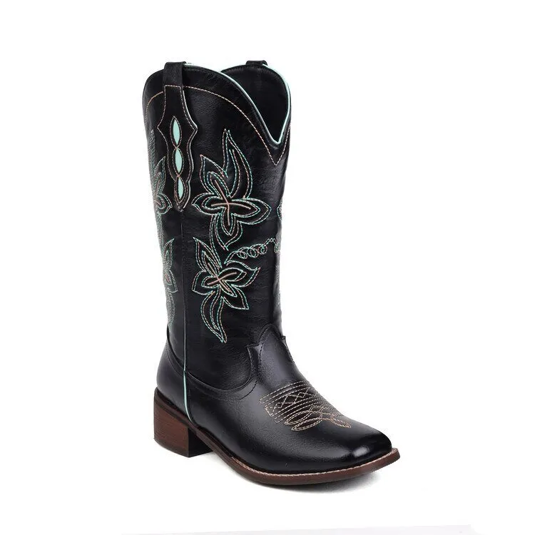 Knee High Boots For Women Square Toe Luxury Designer Shoes