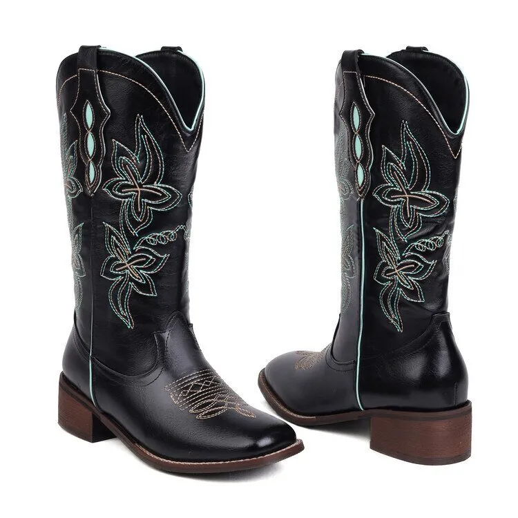 Knee High Boots For Women Square Toe Luxury Designer Shoes