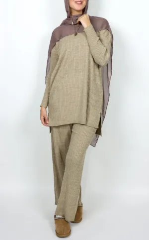 Knit Sweater Set - Beige