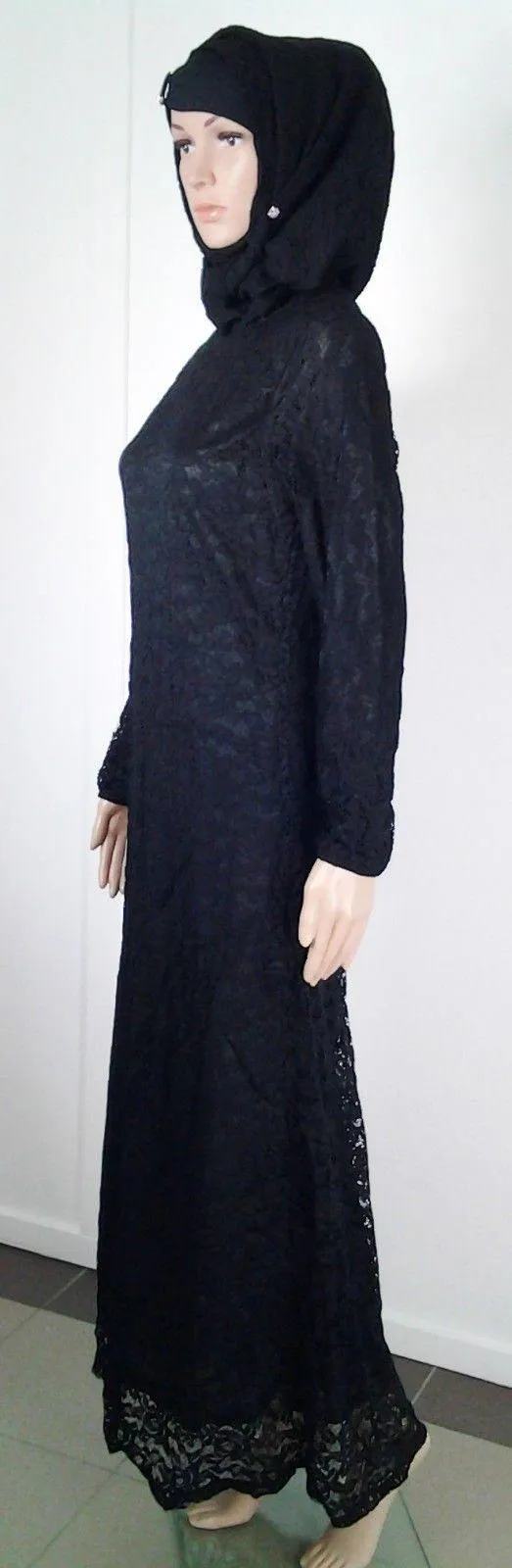 Lace Kaftan Women Islamic Abaya Jilbab Long Sleeve HSZ10016 (US6/EU36/UK10)