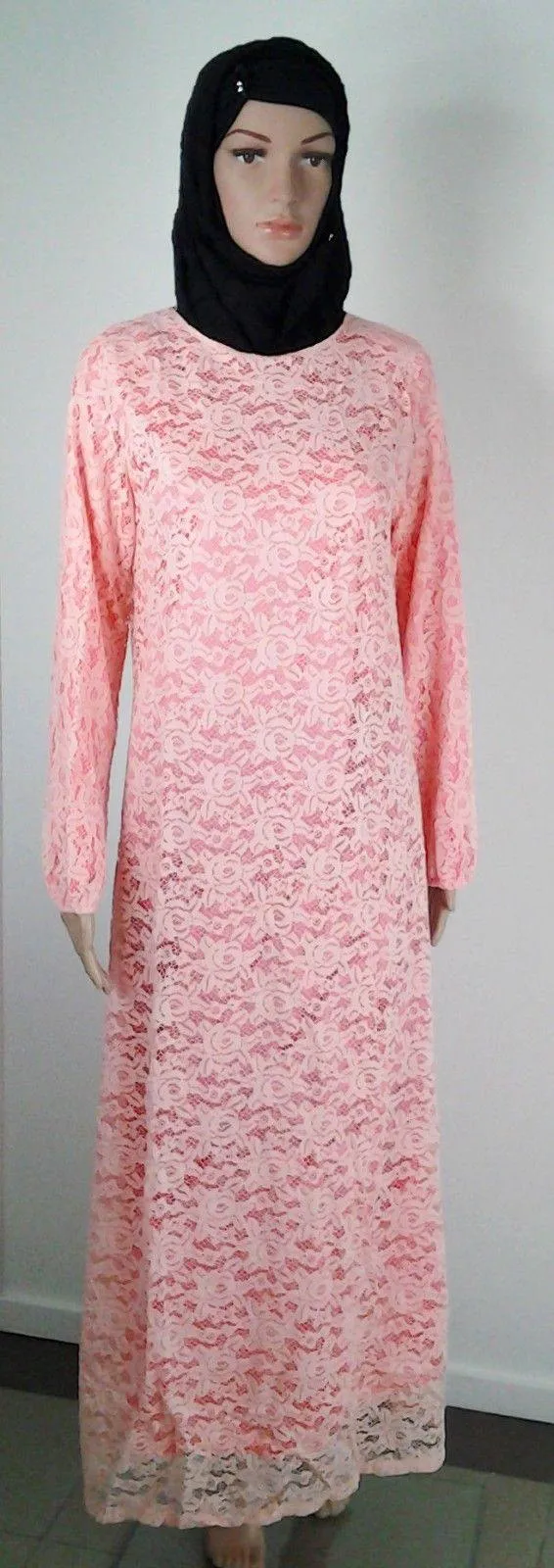 Lace Kaftan Women Islamic Abaya Jilbab Long Sleeve HSZ10016 (US6/EU36/UK10)