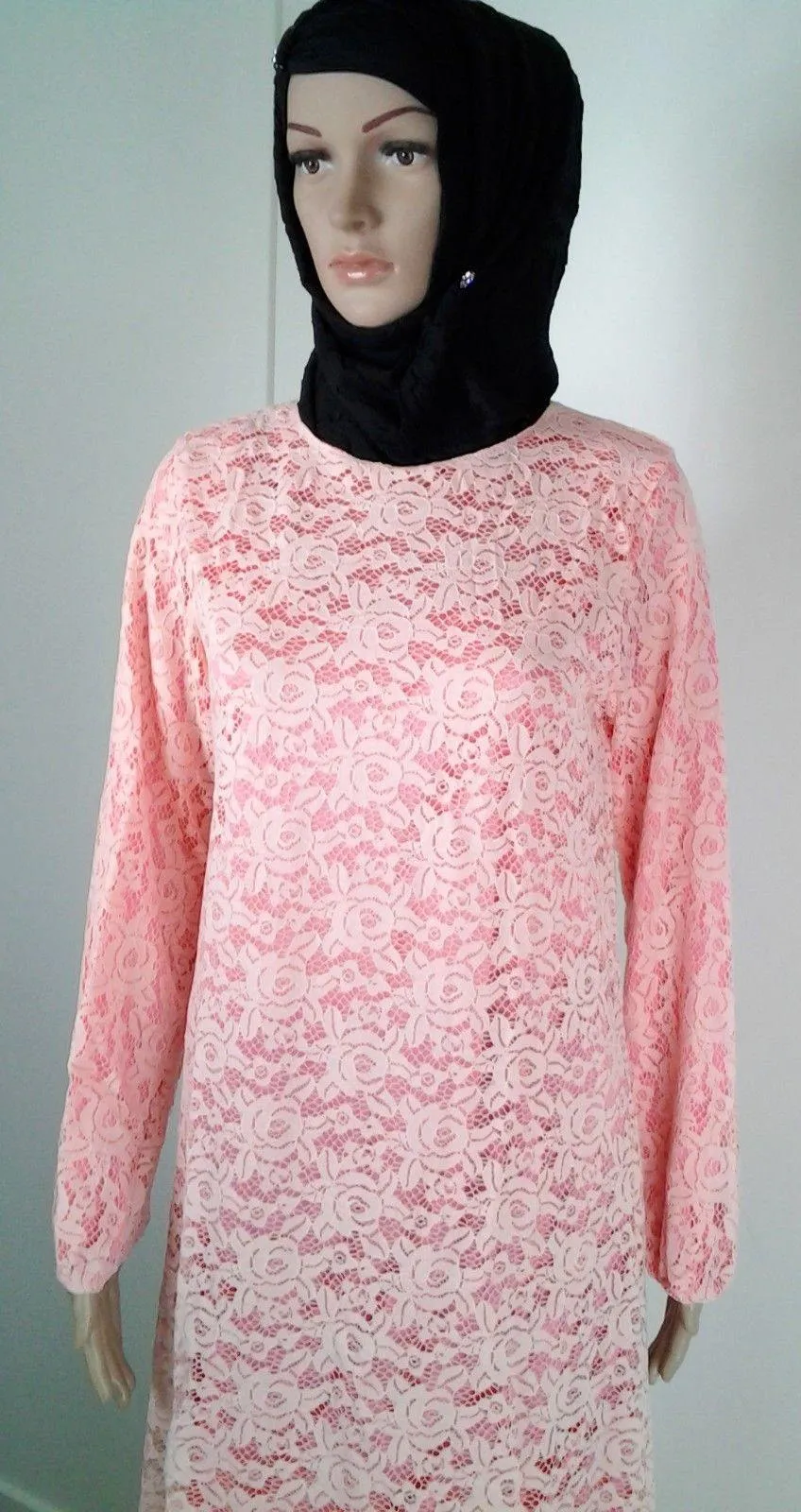 Lace Kaftan Women Islamic Abaya Jilbab Long Sleeve HSZ10016 (US6/EU36/UK10)