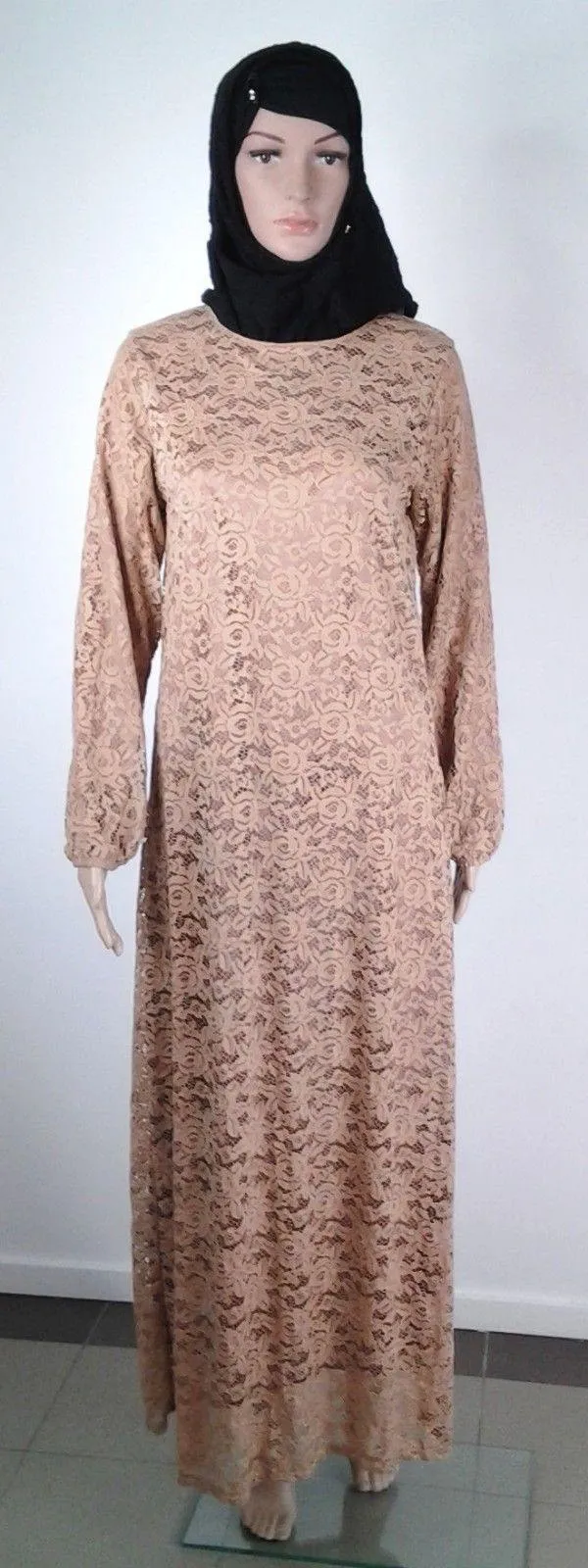 Lace Kaftan Women Islamic Abaya Jilbab Long Sleeve HSZ10016 (US6/EU36/UK10)
