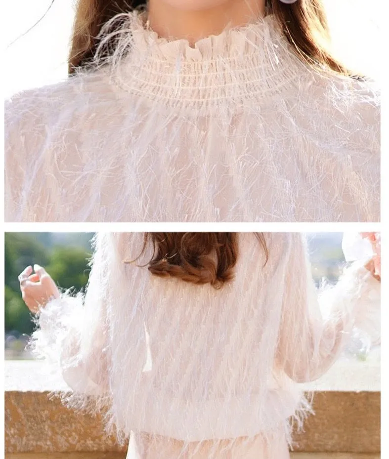 Ladies temperament long stand-up collar long-sleeved dress