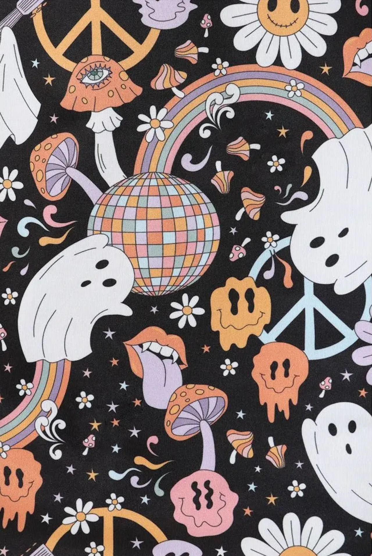 Lady Vintage Groovy Ghosts Lyra Dress Black